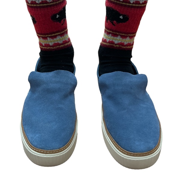 NWOT Toms Women’s Sunset Infinity Blue Oceana Suede Slip On Loafer, Size 12 - Picture 2 of 10
